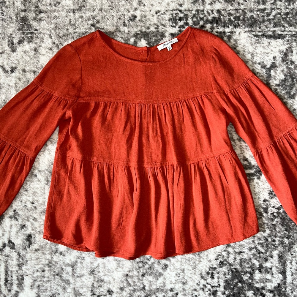 Madewell Tiered Button-Back Top